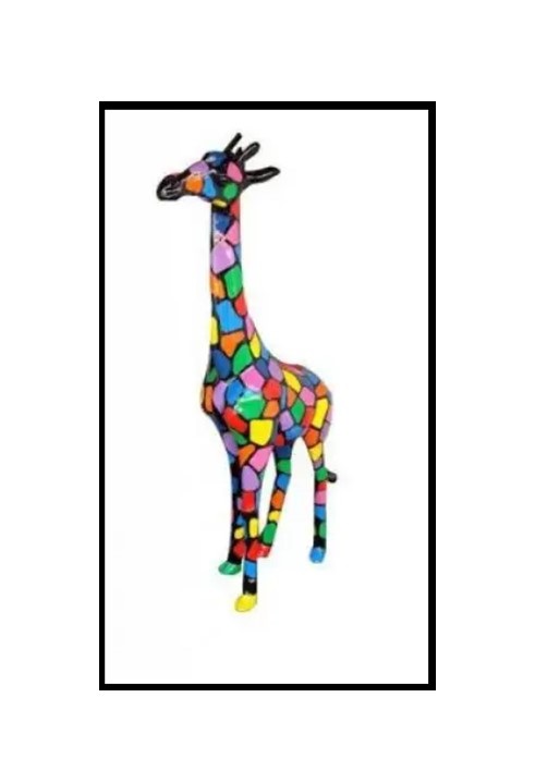 Statue  Girafe - style mosaïque contemporain - cubisme moderne- 80 cm
