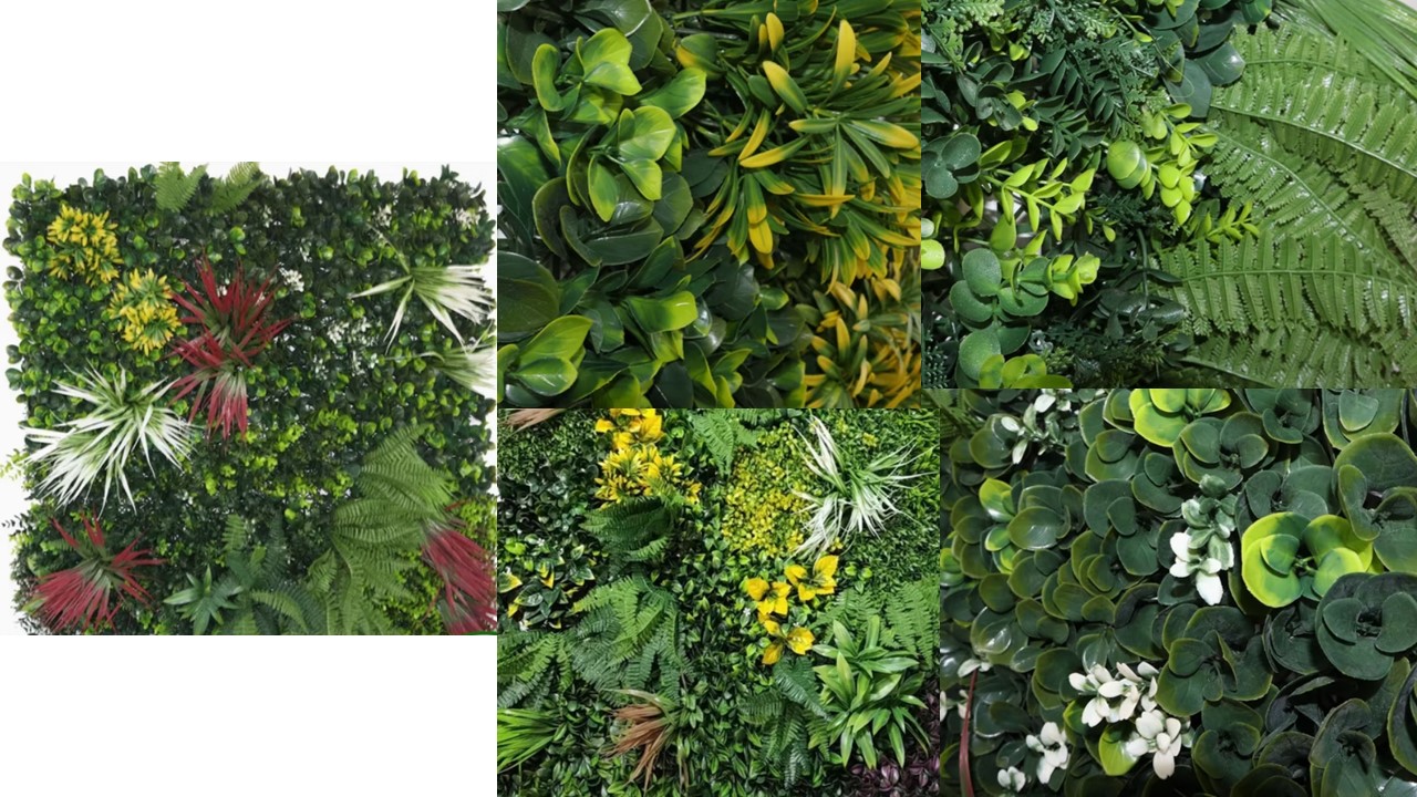 Mur Végétal Artificiel – Feuillage Tropical – Vendu au mètre carré