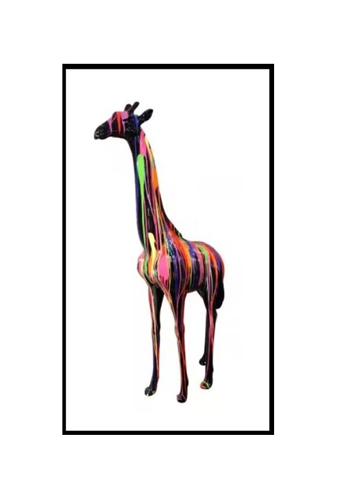 Statue Girafe noire de style 